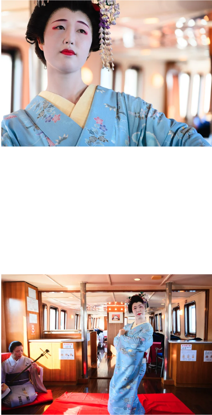 大正時代から昭和にかけて、150人の清水芸妓がいた清水港。清水港とともに発展し、伝統を継承してきた“清水芸妓”。清水芸妓ならではの演目をオーシャンプリンセス号の船内でお楽しみいただけます。